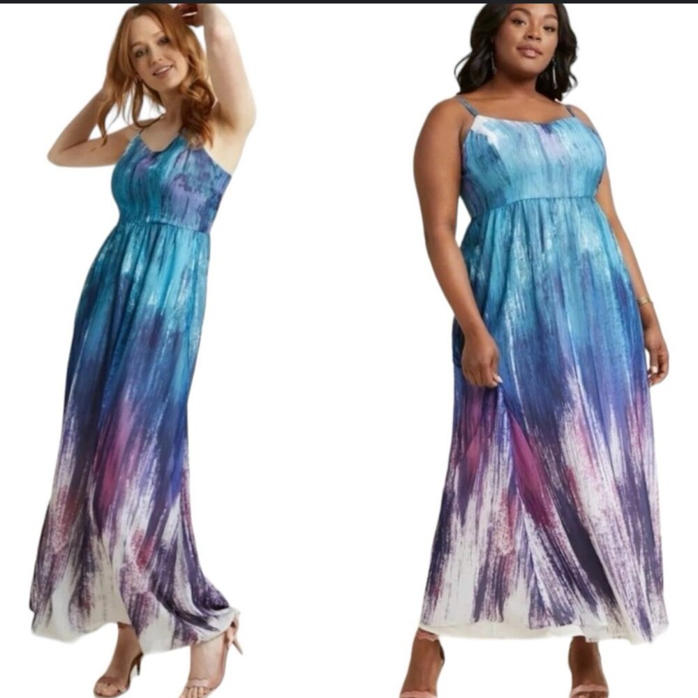 Worn Once! Modcloth Watercolor Dress With Pockets Size Large